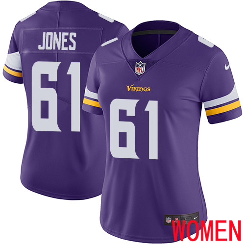 Minnesota Vikings 61 Limited Brett Jones Purple Nike NFL Home Women Jersey Vapor Untouchable
